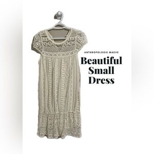 Anthropologie Dress. Off White crochet. Stunning.